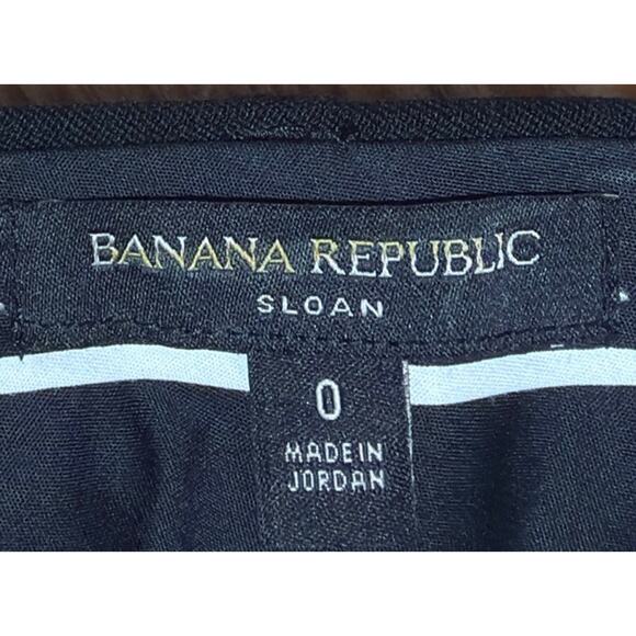Banana Republic Sloan Dress Pants Womens 0 Black Flat Front Pockets 28x28 - Picture 3 of 6